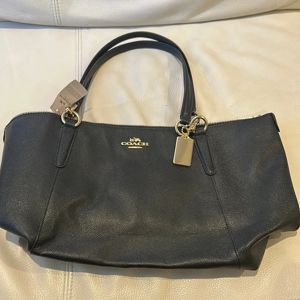 Coach Black Leather Structured Tote - Picture 5 of 6